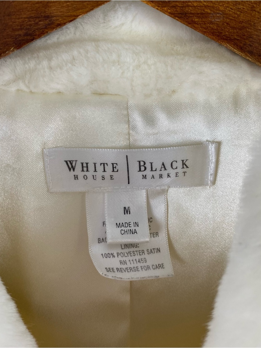 White House Black Market Faux Fur Vest Cream Ivory Size M - Picture 3 of 8